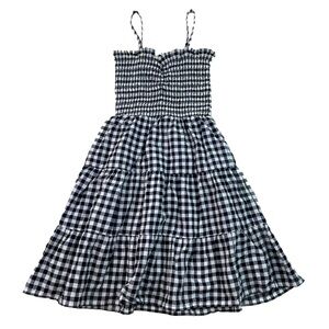Janie and Jack Smocked Tiered The Millie Black Gingham Spaghetti Strap Dress